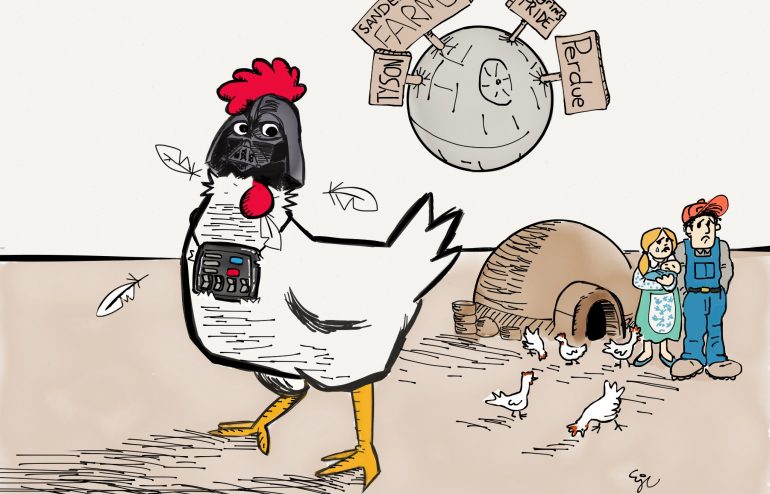 Chicken farmers are under the thumb of an evil poetry empire.